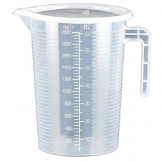 싱글레이드 뚜껑있는 튼튼한 PP 비커, 1개, 2L