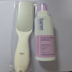 <정품> 바렌 발각질지우개 홈세트 (미스트 120 ml +풋파일) 강력 발각질 제거기 세트 Baren Foot Exfoliant Softner & Footfile Set, 120ml, 1개, 1개입