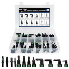 아마존평점4.5+ 미국출고 202541 Daptemn 연료 라인 수리 키트 36개 나일론 퀵 커넥터 피팅 스트레이트 엘보 8세트 자동차 어댑터 교체 - SAE 9.89mm, 9.89mm 9.49mm 7.89mm 6.3mm