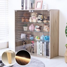 Akira MIT加大款80x40公分多功能展示櫃BO113 模型櫃 公仔櫃 玻璃展示櫃, 漂流木紋+LED燈+櫃腳