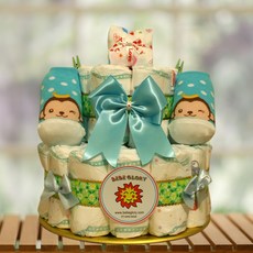 산후조리원 아기출산 탄생 50일 100일 전후기념 첫생일 셀프돌잔치선물 기저귀케이크2단 안전배송, 28개, 남아용