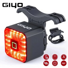 스마트 자전거 LED 브레이크등 감속센서 USB 충전 방수기능, 1개, 검정