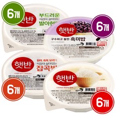 CJ 햇반 210g 혼합 4종 24개 (백미밥+발아현미밥+흑미밥+잡곡밥 각 6개), 1박스, 4.2kg