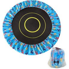 미니 트램펄린 커버 36 38 40인치 교체용 귀여운 소형 스프링 PU 가죽 레이어 보호 가정용 안전 패드 설치하기 쉽습니다, 38 Inch, YELLOW