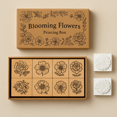 빈티지 플라워 우드 식물 고무도장 세트 앤틱 스탬프 크리에이티브 핸드메이드 DIY 장식, 한여름의 꽃