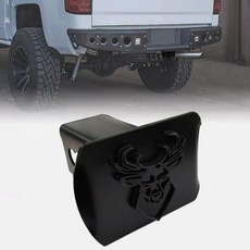 Metal Buck Dear 트레일러 히치 커버 5.1cm 2인치 견인 후면 리시버 플러그 SUV 픽업 트럭 사슴 블랙 158634, Metal Buck Dear 트레일러 히치 커버 5.1