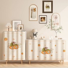 DFMEI 櫃子遮擋簾櫥櫃衣櫃防塵簾子廚房免打孔門簾置物鞋架雜物遮醜布簾, 喜柿兔絨(絨布)免打孔安裝