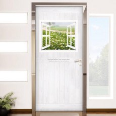 아트박스/꾸밈 cm816-길가에피어있는야생화_현관문시트지, B타입-벽돌배경