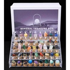 광물 세트 교구 교육 수업 과학 표본 광석 암석 관찰, 천연 광석 25종 세트(나무상자)