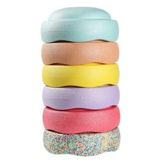 臺灣出貨 新款玩具波浪過河石定 製爆款平衡感統訓練早敎玩具圓形踩踏過橋, 一套（6個顏色）馬卡龍色, 1個