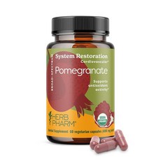Herb Pharm USDA 심장 건강 지원을 위한 유기농 석류 캡슐 | 항산화 활동 지원 및 심장 건강 보충제 인증 유기농 석류 추출물 | 비건 캡슐 60개 30일 분량*, Herb Pharm USDA 심장 건강 지원을 위한 유, 1개