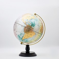 SkyGlobe 10吋潑墨款附燈木頭底座地球儀(英文版)《泡泡生活》教學 擺飾