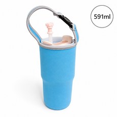 폼보 텀블러 591ml 가방 파우치 백 퀜처, 4.진블루(스티커X), 1개