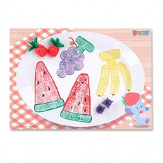 과일 판화놀이 만들기 키트 5인 조립 옥수수 소재 물붙이 놀이콘, 상세페이지 참조, 상세페이지 참조