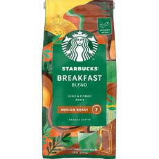 STARBUCKS 星巴克 Breakfast Blend中度烘焙風味咖啡豆, 無研磨咖啡豆, 200g, 1包