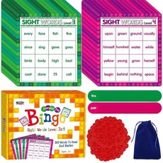 해외 SpriteGru 알파벳 및 CVC 빙고 게임 보드 ABC 글자 12개 단어 음성 인식 조기 교육 학습 장난감 - 만 4세 이상 교실 가정에서 사용하기에 적합 미국매장정품, 25 Pcs Sight Word Bingo Game L