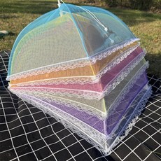 直銷 野餐防蟲家用廚房防塵食物罩摺疊網紗方形白色蓋菜罩, 1個