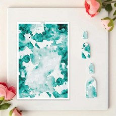 꽃대리석 패턴 폴리머 클레이 수채화 전사지 조각 인쇄 모델링 종이 세라믹 공예 도자기 만들기 도구, 02 MT728