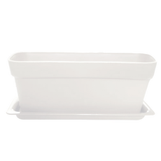 일일미학 직사각 플랜터 박스 베란다 옥상 텃밭 화분 상추 토마토 키우기 소형, 1개, 화이트