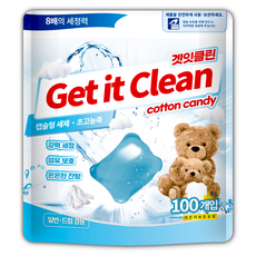 겟잇클린 초고농축 캡슐세제 코튼캔디, 1개, 100개입