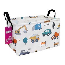 INGHUA 장난감 책 옷 선물 반려동물을 위한 직사각형 보관 바구니 패브릭 정리함 통 - 가정 사무실 아기방 기숙사 선반에 적합(Rec Forest Dinosa, Rec-Vehicles