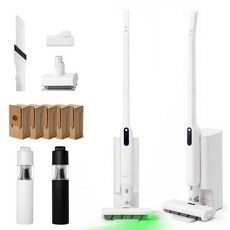 다루마 자동먼지비움 무선 청소기 클린스테이션 초경량 강력흡입 먼지비움청소기, 화이트, DVC-820