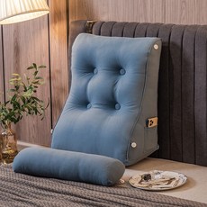 등쿠션 허리쿠션 침대 메모리폼 요추보호 받침대, 1개, I. 네이비 블루