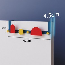 수납 선반 욕실 화장실 아이디어 북유럽 옷걸이 뒷걸이 도어후크 침실 수납장, (짧은스타일)레드x옐로우스타일((4.5cm)이내문두