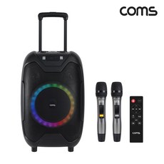 컴스 홈파티 버스킹 이동식 LED TWS 블루투스 앰프, 블랙, KY600