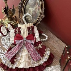 《小日子家居館》狗狗貓咪洛麗塔衣服 公主風裙子蕾絲邊 四季通用泰迪連衣裙可愛, 錦繡,M背29建議5-7斤左右, 1個