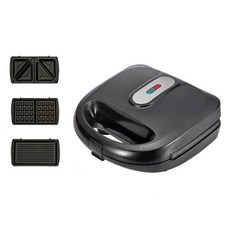 三明治機 可換盤華夫機甜甜圈機蛋糕早餐機餅乾機 加熱電餅鐺 烤麵包輕食機, 三合一,美規110v