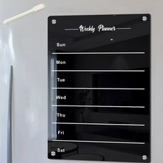 리브썸 자석 아크릴 메모보드 냉장고, 블랙 위클리