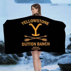 옐 더튼 랜치 비치 타월 소녀들 화려한 목욕 건조 모래