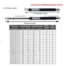 범용 가스 스트럿 아이 도구 상자 리프트 지지대 보관 침대 쿠션 찬장 힌지 벤치 200N 45LB 150 350mm 1, 19 YQ 280 180 15 6