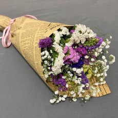 價格實惠包裝花束勿忘我滿天星花束鮮花干花包裝家居擺設客廳裝飾生日禮物, 淺紫,大束+彩燈