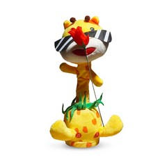 토이토 춤추는 선인장 해바라기 색소폰 인형 말하는 꽃 동물, 1개, 기린, 34cm