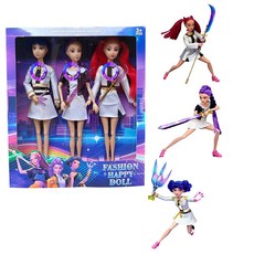 케이팝 데몬 헌터스 사람인형 구체관절 피규어 패션 바비인형 여아 생일 선물 피규어 인형 헌트릭스 장난감992396-939541, 3개, 32cm