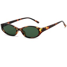 BRMHDY 여성용 레트로 타원형 선글라스 가볍고 좁은 캣아이 써니 트렌디 90년대 Y2k 쉐이드 A7 거북이/G15 MM