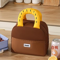 帶飯包上班族保溫保冷飯盒袋便當包冰包手提加厚大容量學生午餐包, 1個, 1個, 拿鐵咖啡