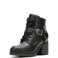 Harley-Davidson Footwear 여성용 Howell 12.7cm 레이스 캐주얼 부츠 앵클 미드 힐 5.1-7.6cm - 블랙 블랙.140792, 10