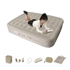 내장 펌프 전기 에어베드 팽창 캠핑 캐리 백 에어 매트리스 팽창식 베드