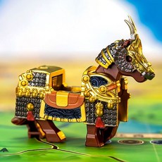 中古士兵 三國戰將趙云趙子龍呂布人仔盔甲拼裝益智第三方戰馬 積木玩具通過BSMIR認證：M57088, 1個, 盔甲金马