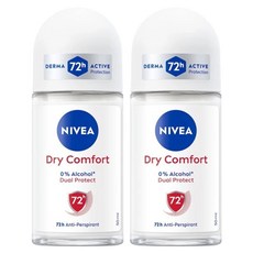 니베아 데오드란트 롤온 드라이 컴포트 여성용 50ml 72시간 지속 보송함, 2개