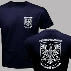 독일 SEK Spezialeinsatzkommando Polizei Berlin Fra Sudbayern 남성 티셔츠 면 티 탑 하라주쿠 스트리트, 02 XS（old）, 01 navy blue 2