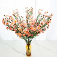 할메이드 생화같은 계란꽃 국화 조화 꽃 hf29 데이지 3p, 연핑크, 3개