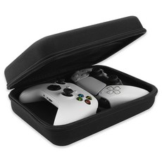 Geekria 2개 컨트롤러 여행용 운반 가방 PS5 듀얼센스 DualShock 2/4 Xbox One 8BitDo 프로 2와 호환 내부 메시 포켓이 있는 보호 보관함, 긱리아 소니 PS5 듀얼센스 듀얼쇼크 2 4 엑스박스, 검은색, 1개, YXZ169-01