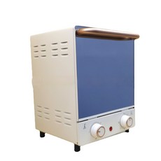 家用迷你電烤箱 - 多功能全自動烘焙蛋糕蛋撻小烤爐, 象牙白15L立式鏡面110V