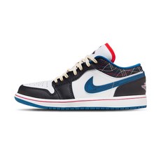 Air Jordan 1 Low 運動鞋 刺繡 工業風 黑藍 FV3622-141, 1個, 下單後請注意商品諮詢訊息