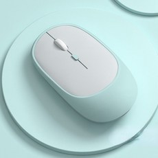 多色辦公無線藍牙雙模靜音滑鼠 迷你小巧便攜 筆電電腦適用, 綠色, 充電雙模 2.4G+藍牙