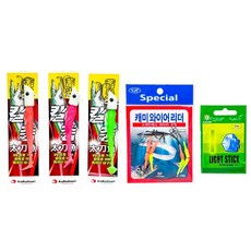 카쿠쯔리 칼춤2 칼치웜 와이어리더 세트 풀치 낚시, 1세트, 6g, 칼춤2 갈치지그헤드5종